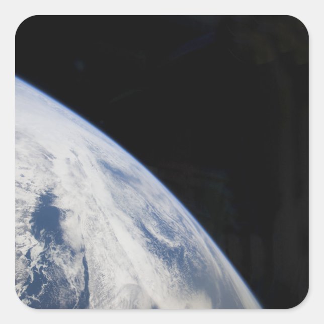Earth's horizon and the blackness of space square sticker (Front)