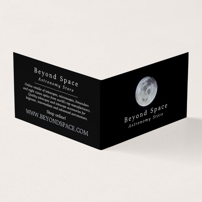 Earth's Moon, Astronomer, Astronomy Store Business Card (Outside)
