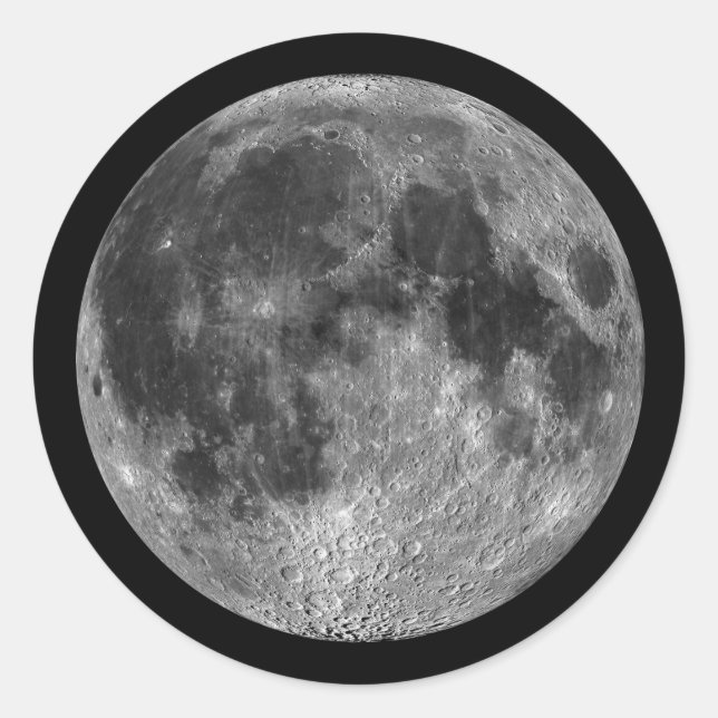 Earth's Moon in Outer Space Classic Round Sticker (Front)