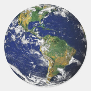 Earth's Portrait Classic Round Sticker