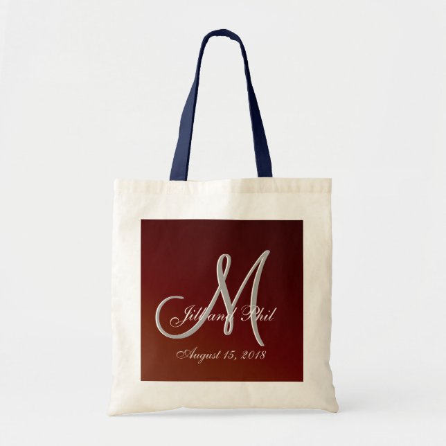 Earthtone 3d Monogram Red Tote Bag (Front)