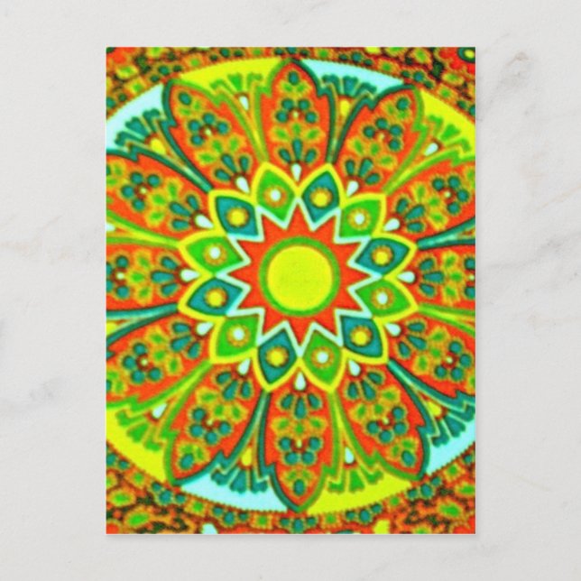 Earthtone Ethnic Look Mandala Postcard (Front)