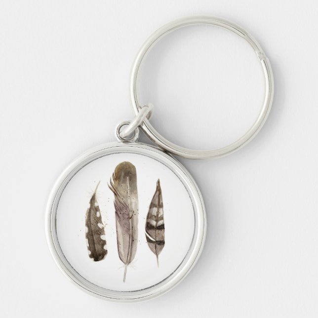 Earthtone Feathers II Key Ring (Front)