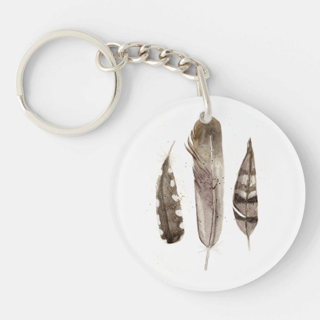 Earthtone Feathers II Key Ring (Front)