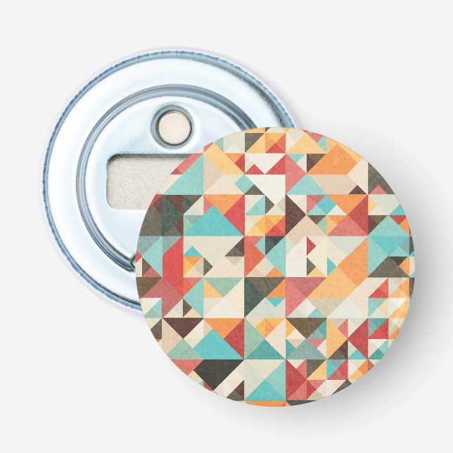 Earthtone Geometric Pattern Bottle Opener (Front)