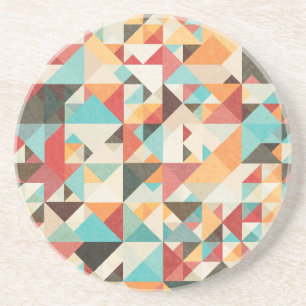Earthtone Geometric Pattern Coaster