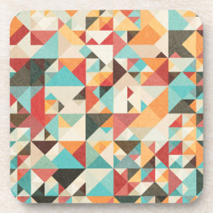 Earthtone Geometric Pattern Coaster