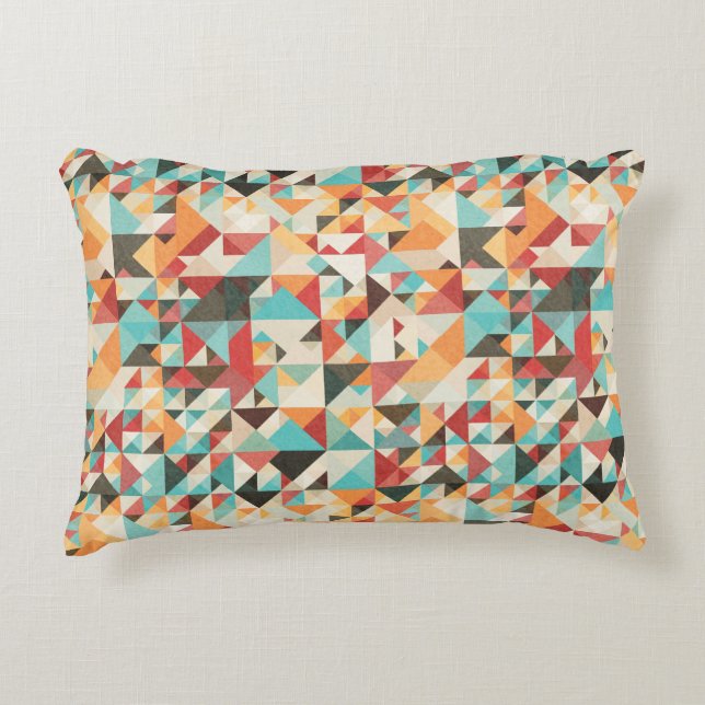 Earthtone Geometric Pattern Decorative Cushion (Front)