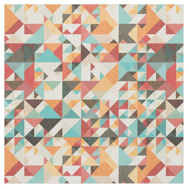 Earthtone Geometric Pattern Fabric (Close Up)