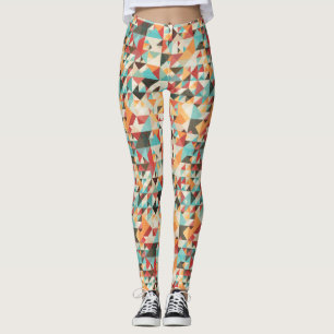 Earthtone Geometric Pattern Leggings