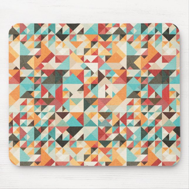 Earthtone Geometric Pattern Mouse Pad (Front)