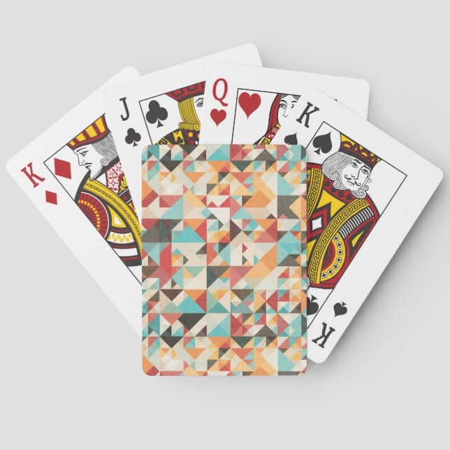 Earthtone Geometric Pattern Playing Cards (Back)
