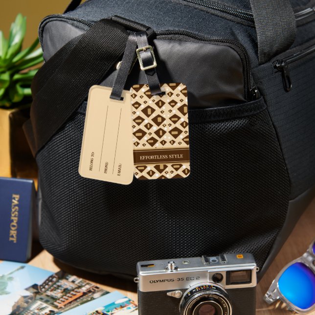 Earthtone Geometry Luggage Tag (Front & Back)