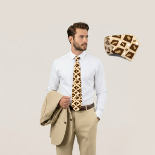 Earthtone Geometry Tie