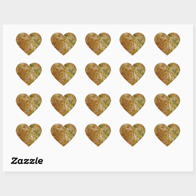 Earthtone Marble Heart Stickers (Sheet)