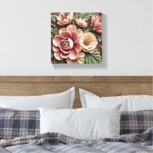 Earthtone Pastel Bouquet Canvas Print