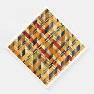 Earthtone Plaid Paper Party Napkins