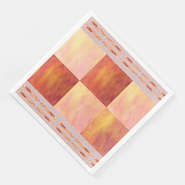 Earthtone Skies Tiles Paper Party Napkins (Corner)