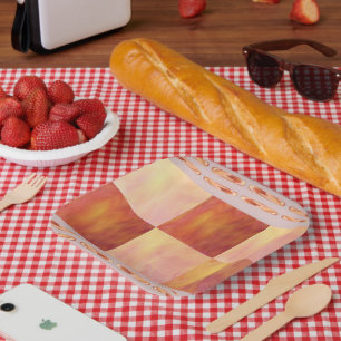 Earthtone Skies Tiles Paper Party Plates