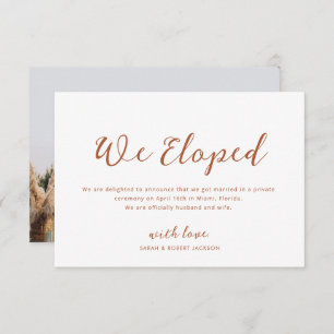 earthtone terracotta wedding announcement