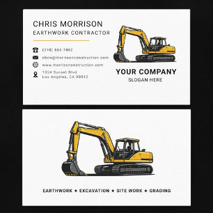 Earthwork Excavation Excavator Construction Business Card