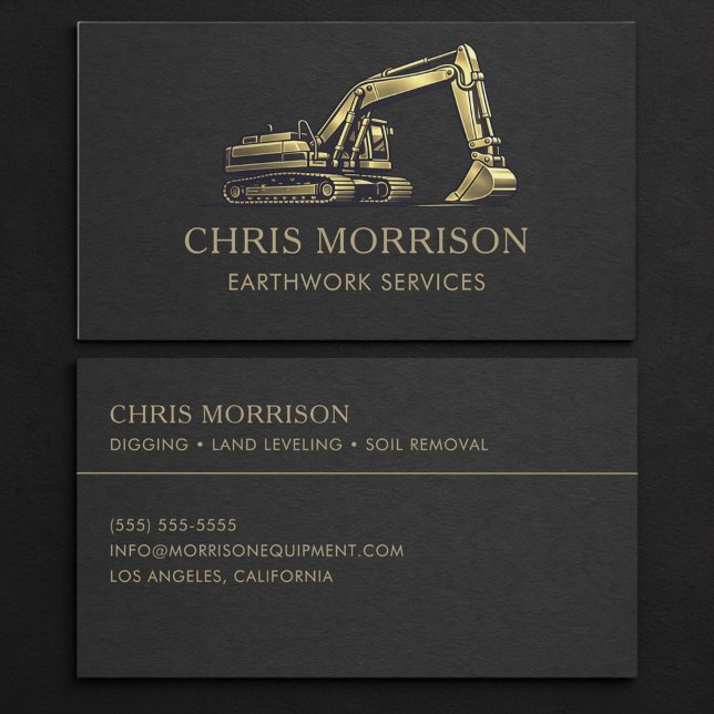 Earthwork Services Excavator Professional Business Card (Creator Uploaded)