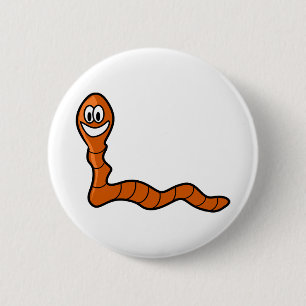 Earthworm 6 Cm Round Badge