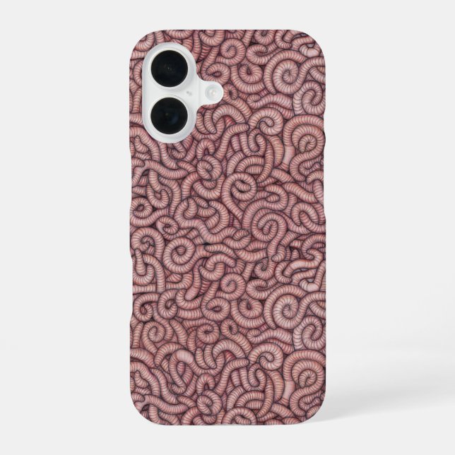 earthworms (big) iPhone 16 case (Back)