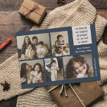 Earthy 5 Photo Collage Year Review Christmas Navy Holiday Card<br><div class="desc">Send modern styled holiday greetings with these five photo collage photo cards! They feature joyful text, focused on the positives, even though life can sometimes be difficult. The main text reads, "we danced, we laughed, we played, we learned, we loved, " but it can be customized to different wording, if...</div>