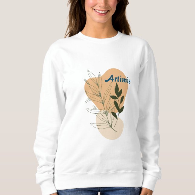 Earthy Abstract Boho Style Women Artwork Design Sweatshirt (Front)