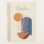 Earthy Abstract Geometric Botanical Personalised Planner<br><div class="desc">Earthy Abstract Geometric Botanical Art Personalised Planner</div>