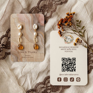 Earthy Abstract Jewellery Earring Display TMF26 Business Card