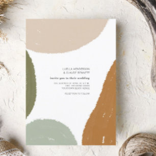 Earthy Abstract Minimalist Modern Wedding Invitation