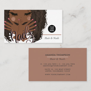 Earthy African American Hair and Nails Beauty Business Card
