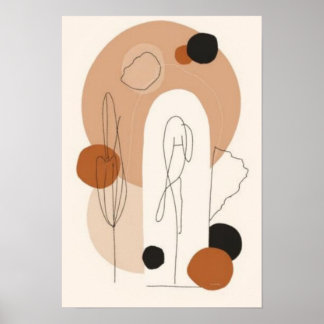 Earthy Archway Abstract | Minimalist Organic Shape Poster