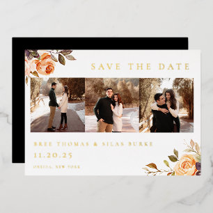 Earthy Autumn Floral Photo Save The Date