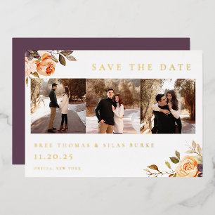 Earthy Autumn Floral Photo Save The Date