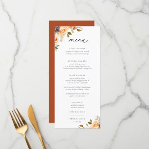 Earthy Autumn Floral Wedding Menu