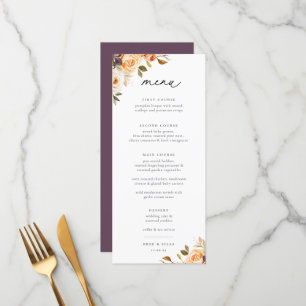 Earthy Autumn Floral Wedding Menu