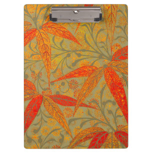 Earthy Bamboo Art Vintage Print Orange Clipboard