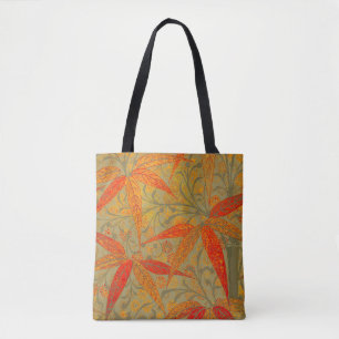 Earthy Bamboo Art Vintage Print Orange  Tote Bag