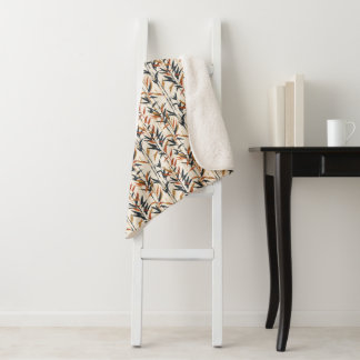 Earthy Bamboo Pattern Sherpa Blanket