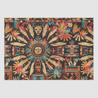 Earthy Beige "Aztec Dream" Pattern Tissue Paper
