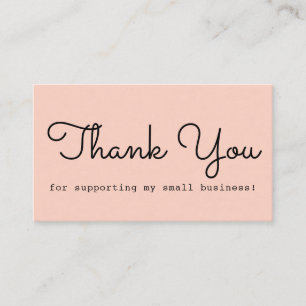 Earthy Beige Tone Thank You For Supporting Business Card