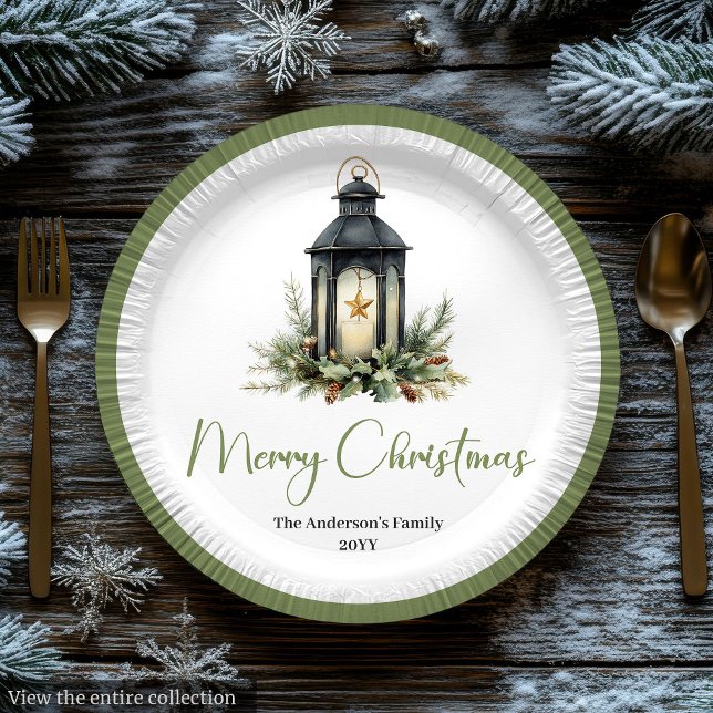 Earthy Bohemian Christmas Lantern in Rustic Plate (Earthy Bohemian Christmas Lantern in Rustic Plate

)