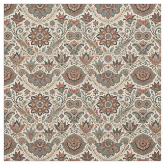 Earthy Bohemian Floral Fabric