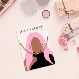 Earthy Bohemian Pink Girl Earring Necklace Display