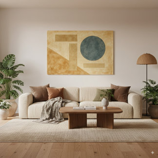 Earthy Boho Abstract Geometric Shapes Wall Art