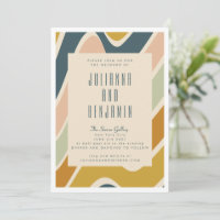 Earthy Boho Abstract Wavy Swirl Pastel Wedding