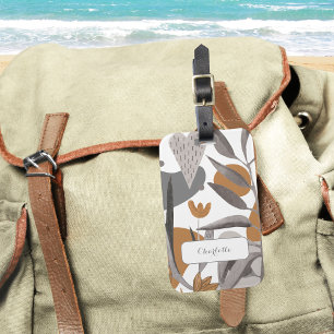 Earthy Boho Botanical Floral  Luggage Tag